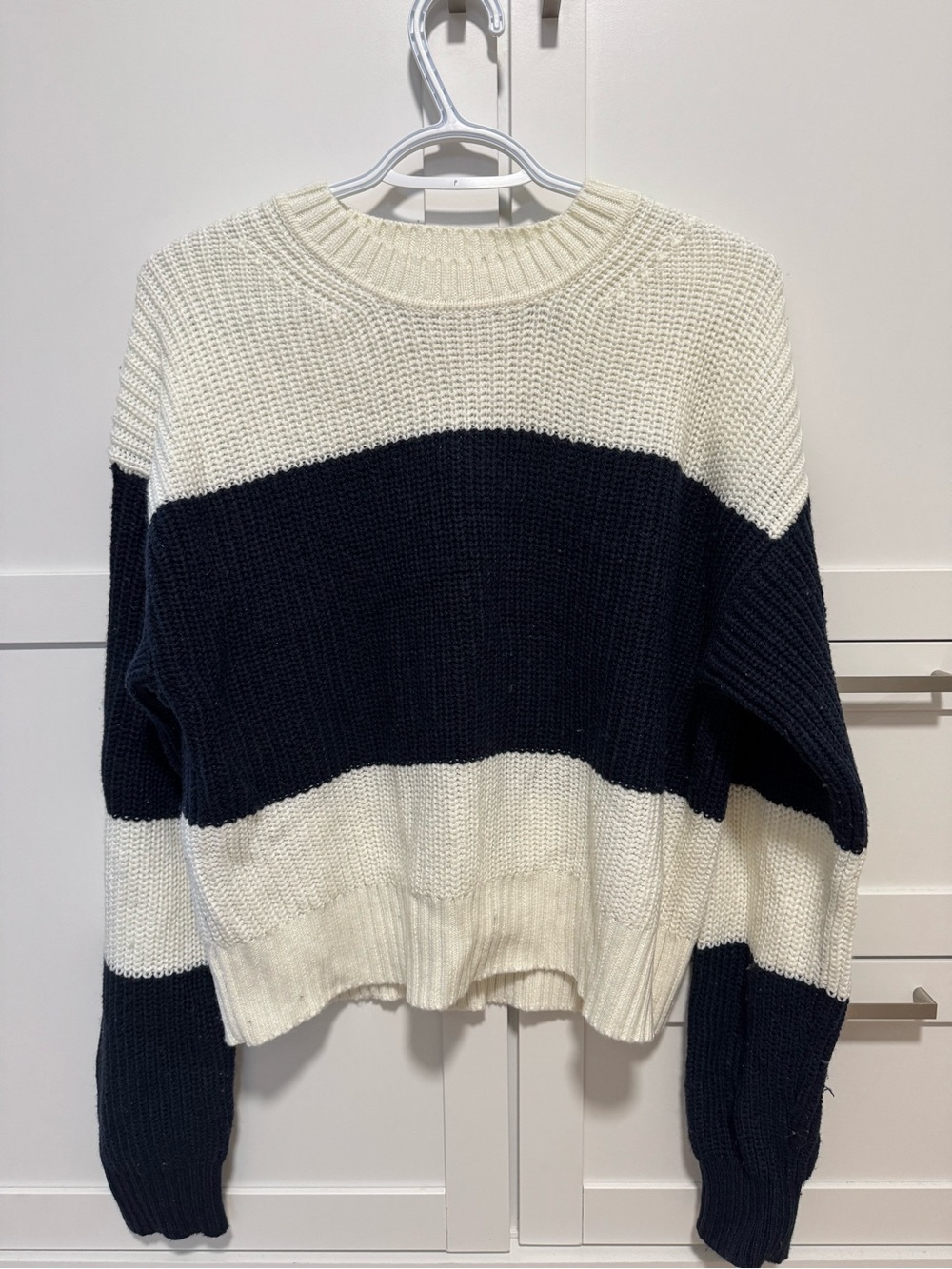 Garage Black & Cream Striped Crewneck Sweater